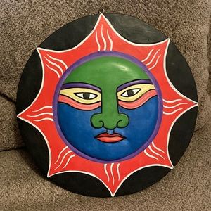 Hand carved and painted mask decor